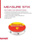 Adhesive Backed Tape Measure Stix For Quick, On The Fly Measurements On Your Workbench, Saw Table Or Drafting Desk, Half Inch By 6 Foot Imperial Tape With Right And Left Reading product image.