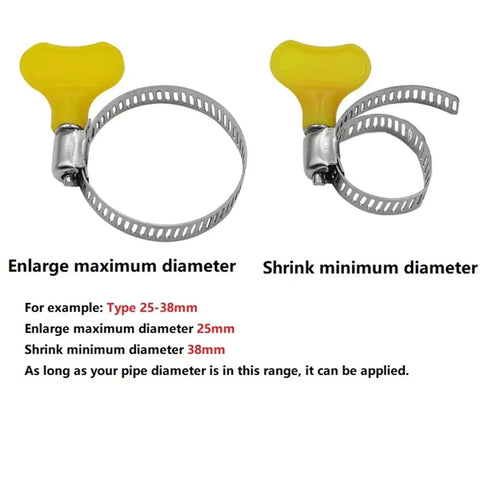 50 Pack Stainless Steel Hose Clamps Adjustable Worm Gear Assortment Kit For Secure Pipe Clamping Leak Proof Heavy Duty Clamp Set 25-38mm