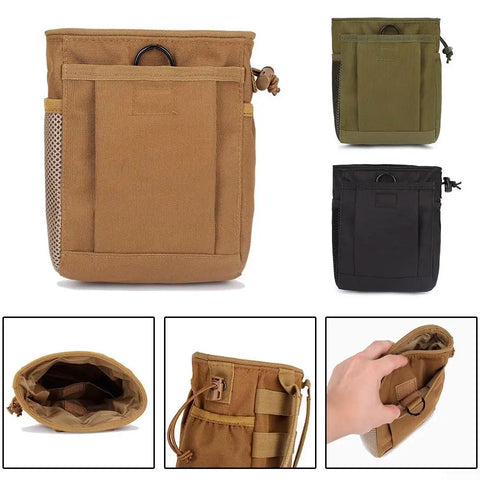 Tough As Nails 600D Nylon Waist Pack With Multiple Pockets And Drawstring Closure For Climbing Chalk Storage in three colors