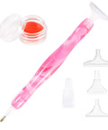 Handmade Resin Diamond Painting Pen Kit With Glue Clay And Multiple Tips, 5D Diamond Painting Tools For DIYers, Pink Essentials