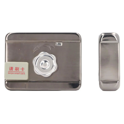 Tough As Nails Electronic Deadbolt Door Lock With Remote Control And Keyless Entry System For Bulletproof Home Security Zero Fuss Setup and Reliable Heavy Duty Performance Daily, showing front view with key card slot.