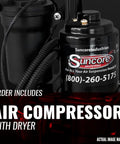 Heavy Duty Air Ride Suspension Compressor Pump Replacement For 2002 Through 2010 Audi A8 Quattro close-up with dryer included.