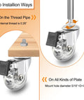 Premium 2 Inch Polyurethane Gel Caster Wheels With M8x15mm Threaded Stem And Secure Locking Brake installation guide