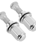 Must Have Heavy Duty Wheel Hub Bolt Nuts And Lug Nut Covers Kit For Toyota Trucks Cars Fits Popular Japanese Rides Secure Fit Prolonged Durability Top Tier Automotive Tire Maintenance Gear That Looks Fresh And Stops Rust Cold. Silver steel lug nut covers with bolts, front view