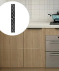 Long Piano Hinge Stainless Steel With Easy Install And Smooth Surface No Fuss For Wooden Boxes And Jewelry Boxes Ideal For DIY Projects 6.1cm Hole Spacing And 0.25mm Hole Diameter Durable Hinges, shown against a kitchen backdrop.