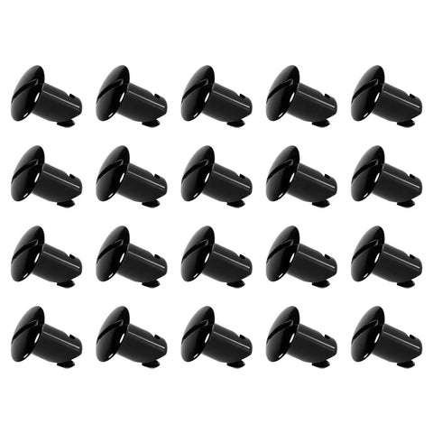 20 pack of Heavy Duty Stainless Steel Quarter Dzus Fasteners with Button Oval Head and 7/16 Inch Stem in black.