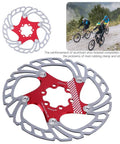 203mm Floating Disc Brake For Mountain Bikes With CNC Precision, featuring red and silver dual-material construction