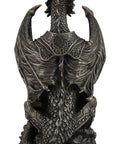 Guardian Of The Light Armored Dragon LED Night Light Statue 10 Inch Bronze Finish Cold Cast Bronze Home Decor Lamp For Dragon Fans And Mythology Nerds, back view