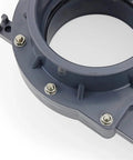 Close-up view of a 6 Inch Knife Gate Drain Valve For Sewage And Water Systems Heavy Duty Plastic Design with bolts.