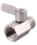Half Inch Stainless Mini Ball Valve Female To Male NPT Threads, SUS316 Body And Ball, Inline Valve With Double Seal, Heavy Duty Stainless Handles