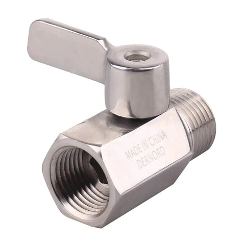 Half Inch Stainless Mini Ball Valve Female To Male NPT Threads, SUS316 Body And Ball, Inline Valve With Double Seal, Heavy Duty Stainless Handles