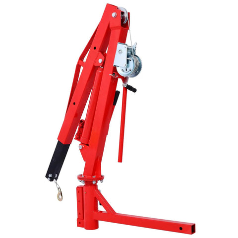 Heavy Duty Hydraulic Jib Crane With Hitch Mount Lift For Pickup Trucks And Pwc Boats Features Rock Solid Steel Frame and handle.