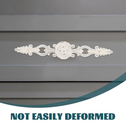 Vintage European Zinc Alloy Cabinet Handle With Floral Decorative Door Pulls For Dresser And Drawer, Chrome Ivory Finish