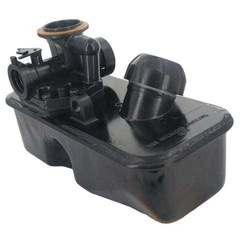 Durable Heavy Duty Replacement Fuel Tank And Intake Manifold Fits Toro 09J000 09L000 09S000 09T000 Vertical Mower Engine Parts, black plastic construction.