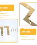 360 Degree Rotatable Door Pivot Hinges Set With Four L Shape Concealed Hardware And Screws for bookcase and cabinet
