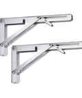 Heavy Duty Folding Shelf Brackets Built Legit Durable With Seamless Stainless Steel Wall Mount Table Support hardware pair.
