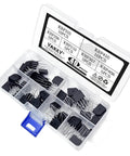 Six Types Rectifier Bridge Kit With Forty Pieces Includes KBP206 KBP210 KBP307 KBP310 KBP406 KBP410 4 Pin Rectifier Bridges For AC DC Power Supplies Motor Drives And DIY Electronics In A Neatly Labeled Case; clear plastic case