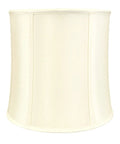 Eggshell Drum Lamp Shade 15 Inch Top Diameter 16 Inch Bottom Diameter 16 Inch Slant Height Silk Type Shantung Fabric Off White Finish