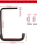 Six Pack Heavy Duty Overhead Garage Storage Hooks For Ceiling And Wall Mounts Ladder Hangers with included screws and anchors.