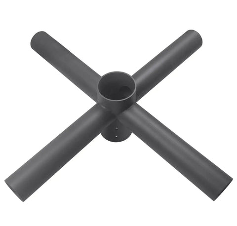Quad 90 Degree Horizontal Tenon Adapter With Quad Spoke Bracket for 2.5 inch round pole mounting slip fitter compatible.