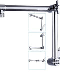 13 Inch Shower Head Extension Arm With Solid Brass Construction, Height And Angle Adjustable Rise Or Lower Rainfall, Chrome Finish