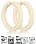 Two beige 54mm silicone steam rings for Breville/Sage espresso machines, gasket replacement (2-pack)