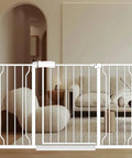 Extra Wide Baby Gate For 48 To 53 Inch Openings With Auto Close Convenience Indoor Child Safety Gate blocking living room entrance