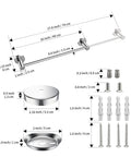 Diagram of 2 Pack Adjustable Single Bath Towel Bars 16 To 27 Point 6 Inches Chrome Finished Stainless Steel Towel Holder with screws