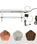24 Inch PVC Acrylic Bending Machine 1000W Heater For Thick Plastic Sheet Strip Bending Tool With Bracket Manual Heat Bender Kit setup with finished plastic bends.