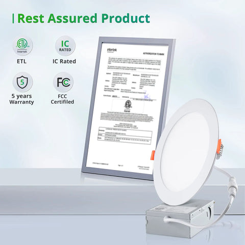 16 Pack 6 Inch Recessed LED Downlights With Junction Box 3000K Warm White 1100 Lumens 12 Watts product with certification