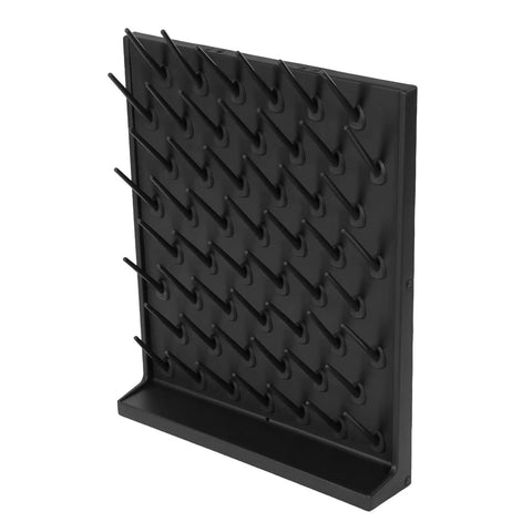 Heavy Duty Lab Drying Rack With 52 Removable Pegs Polypropylene glassware drainer showing black pegs and drainage base.