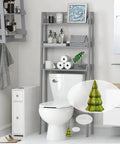 Set Of Two Green Christmas Tree Toilet Bolt Covers That Snaps Right On In Seconds And Brings Hella Cute Holiday Bathroom Decor To Any Home While Keeping Ugly Bolts Straight Outta Sight All Season Long displayed in a modern bathroom setting.