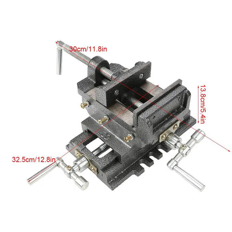 Fabater Drill Press Vise Heavy Duty Steel Construction with widened jaws, measuring 30cm, ideal for secure machining.