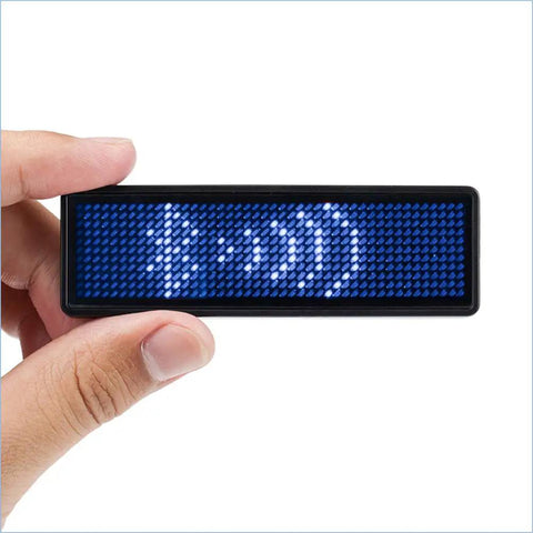 Blue LED Name Tag With Rechargeable Bluetooth Slick Wireless LED Badge Reusable Digital Price Tag 44x11 Pixels Easy Message Display For Restaurants Shops Exhibitions Nightclubs And Hotels