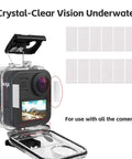 48 Pack Anti Fog Inserts For Action Camera Waterproof Housing, showing clear vision enhancement and universal fit for cameras.