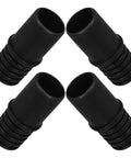 Four Piece 22mm Threaded Tips Replacement For Broom Handles And Household Cleaning Tools Plastic Multi Tool Adapter Screw On Connector For Reliable Repair, shown in black plastic with grooves, angled view