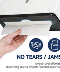 Heavy Duty 200 Sheet Multifold Paper Towel Dispenser With Easy No Drill Wall Mount Premium Abs Plastic White Build, smooth dispensing