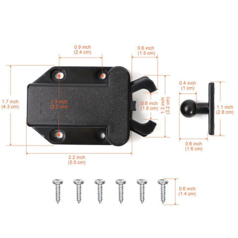 Push To Open Cabinet Latch With Touch Release, No-Handle Push Lock For Wardrobes, Drawers, Bookcases And Chests, Black Finish, 4 Pack Modern Minimalist Hardware dimensions