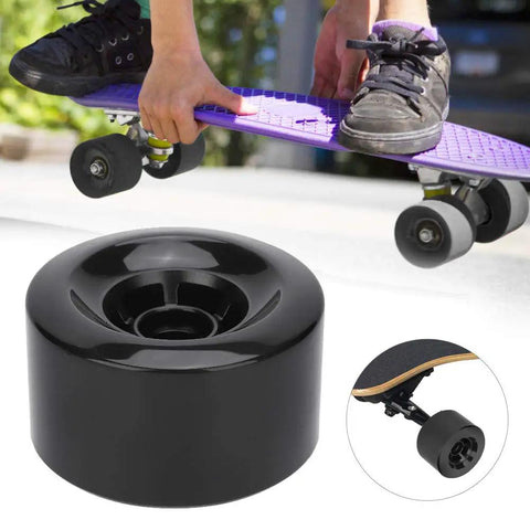 High-quality 90Mm PU 80A Shockproof Wheel Set for DIY electric scooters and skateboards, shown with a skateboard setup