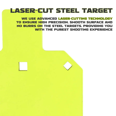 AR500 Steel Target For Real Shooters, IDPA IPSC Torso Silhouette Metal Target With Laser Cut Precision, Neon Powder Coat