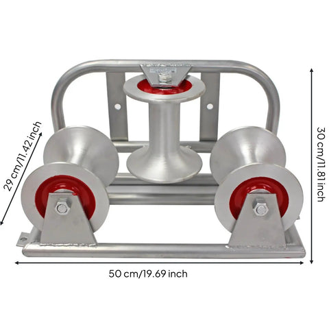 Heavy Duty Cable Guide Pulley Built Tough With Steel And Aluminum Wheels For Slick Wire Routing and quick line shifts, 50cm long.