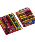 CNC Shield V3 V4 Expansion Board For DIY 3D Printer And Engraver With A4988 DRV8825 AT2100 Drivers Pro Grade Electronics Easy Install Rock Solid Performance For Precision Projects, red PCB