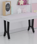 YCCO black metal table legs, 15-inch, H-shaped, 2-pack, shown attached to a white table