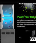 50 Watt HVAC Quartz Duct Light Bulb 253.7nm And 254nm UVC Germ Busting for Furnace And AC Systems in duct illustration