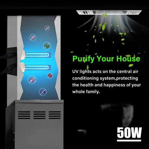50 Watt HVAC Quartz Duct Light Bulb 253.7nm And 254nm UVC Germ Busting for Furnace And AC Systems in duct illustration