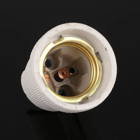 Close-up view of a Heavy Duty E26 E27 Light Socket built from heat resistant ceramic for smooth bulb swaps.