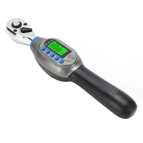 Bewinner 3/8-Inch Digital Torque Wrench With Precision ±2% Accuracy Smart Overload Protection And Led Light Sound Alerts showing LCD screen and ergonomic handle.