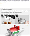 All In One Espresso Maker With Built In Grinder And Milk Frother For Home Baristas, Stainless Steel Design, Double Pump System
