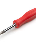Six In One Phillips And Slotted Multi Bit Driver Kit With Handy Compact Handle And Nut Driver Bit Tube, red handle visible