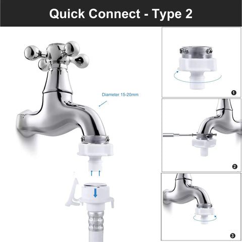 Universal Twin Tub Washing Machine Hose Kit With Quick Connect 6.56 Feet PVC durable faucet adapter installation